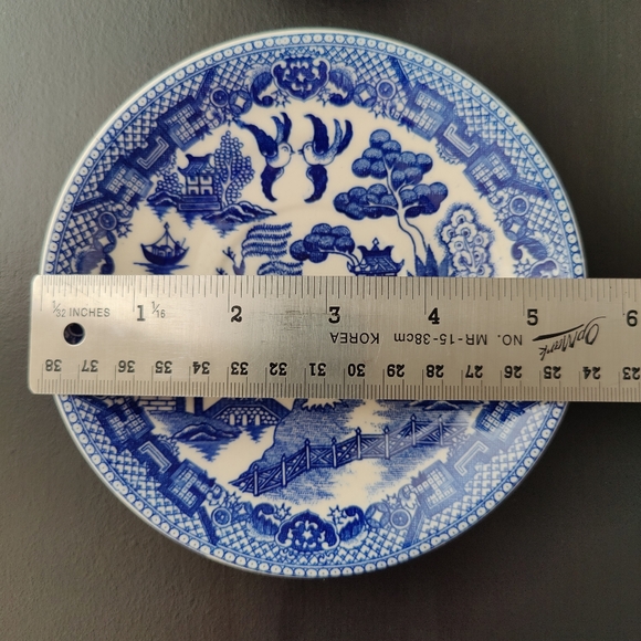 4 unbranded | transferware | Blue Willow pattern plates (saucers) 🔵⚪ - Picture 7 of 8